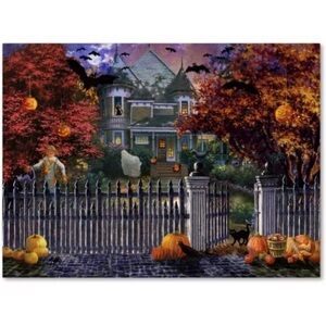 Halloween House by Nicky Boehme, 24x32-Inch Canvas Wall Art